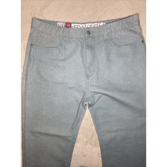 Switch Premium Denim Straight Leg Blue/Green Jeans Men’s Actual Size W41 L33 - Picture 3 of 7